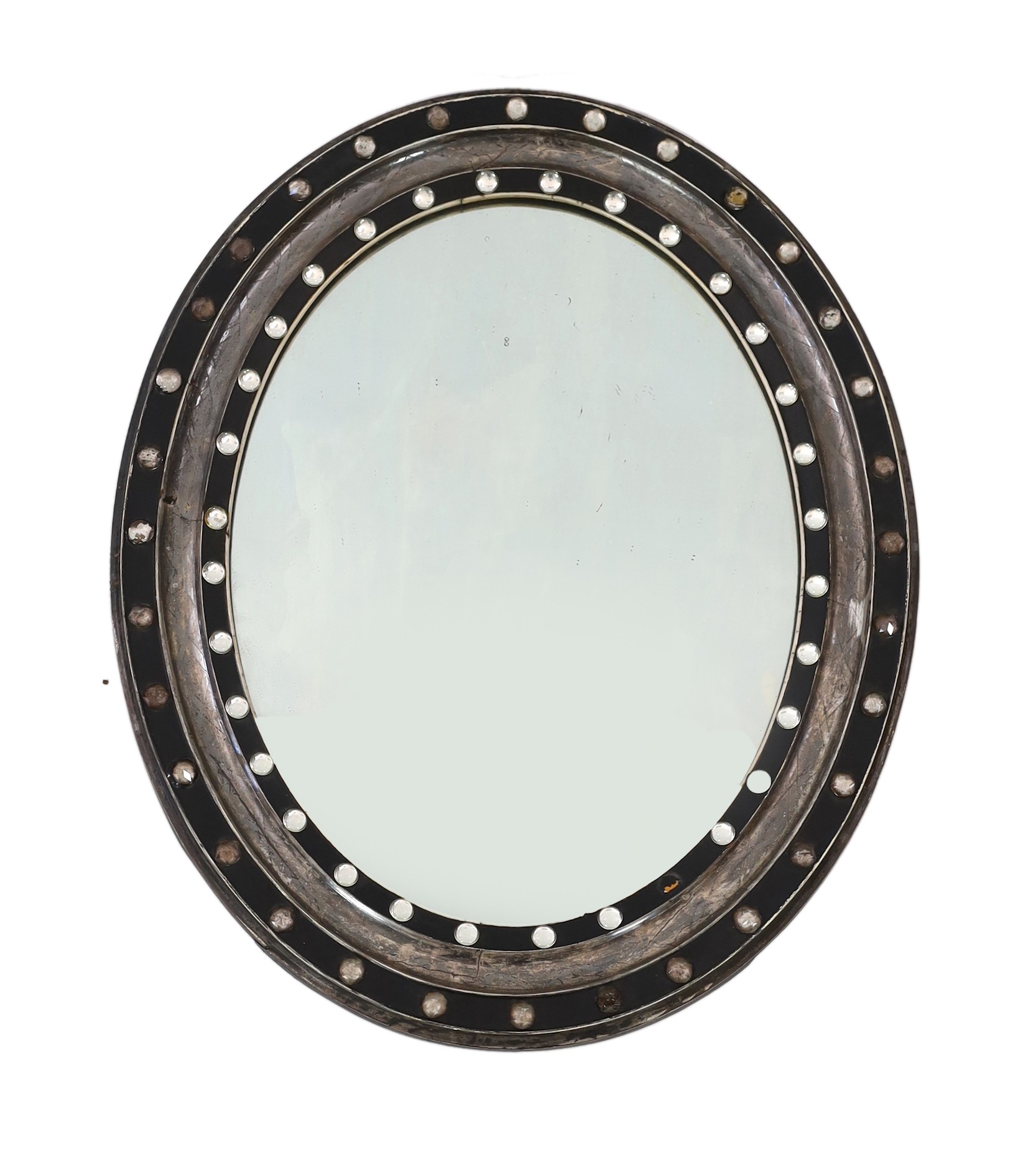 A 19th century Irish oval wall mirror, width 47cm height 57cm